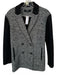 Tibi Size 0 Black & White Wool Blend Tweed Long Sleeve Buttons Coat Black & White / 0