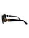 Versace Black Acrylic Round Frames Gold Hardware Black Lens Sunglasses Black