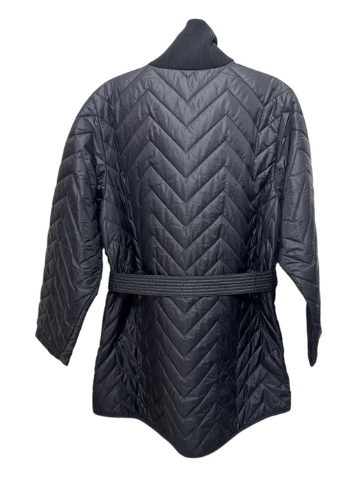 Athleta Size Large Black Nylon Zip Front Quilted Ribbed Pockets Jacket Black / Large