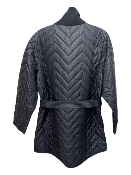 Athleta Size Large Black Nylon Zip Front Quilted Ribbed Pockets Jacket Black / Large