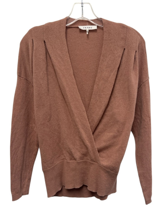 Frame Size S Dusty Pink Cashmere Long Sleeve Deep V neck Knit Sweater Dusty Pink / S