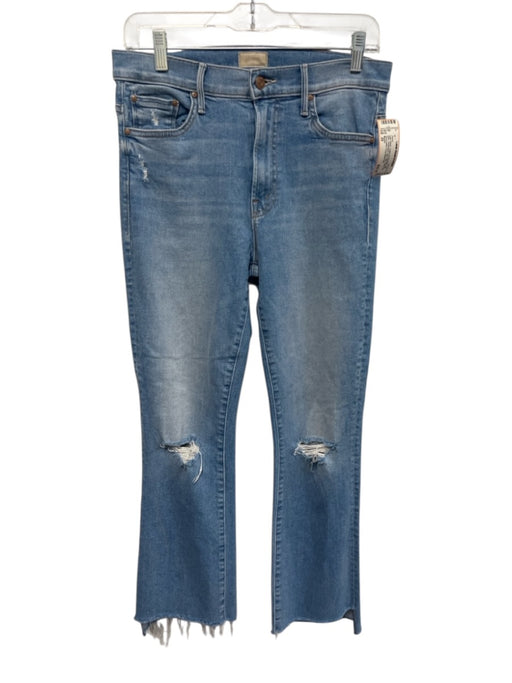 Mother Size 29 Light Wash Cotton & Polyester High Rise Distressed Raw Hem Jeans Light Wash / 29