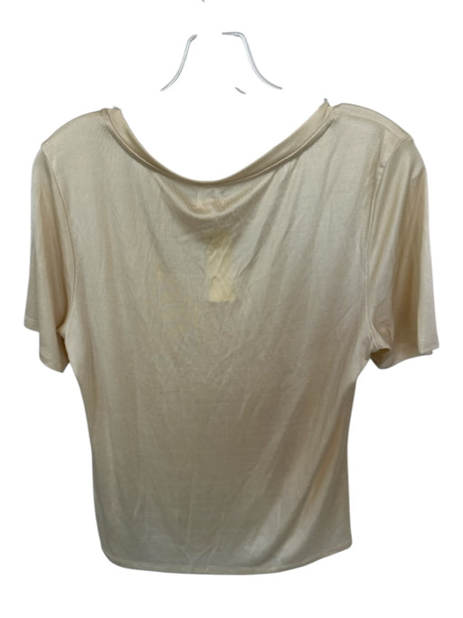 L'agence Size XL Bone Acetate Blend Short Sleeve Top Bone / XL
