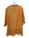 Elizabeth James the Label Size XL Orange Linen Long Balloon Sleeve V Neck Dress Orange / XL