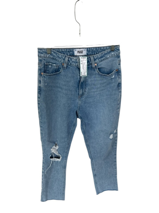 Paige Size 28 Light Wash Cotton High Waist Straight Leg distressed Jeans Light Wash / 28