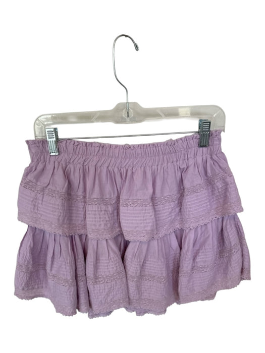 Loveshackfancy Size M Purple Cotton Waist Band Lace Mini Skirt Purple / M