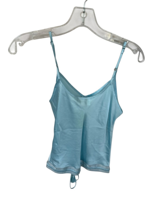 Shug! Size M Sky Blue Silk Spaghetti Strap Drawstring Waist Top Sky Blue / M
