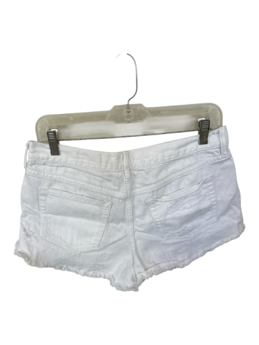 We The Free Size 29 White Cotton Button Fly Cut Off Denim Shorts White / 29