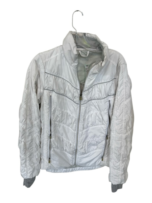 Lululemon Size 10 White & Gray Full Zip Puffer Athletic Jacket White & Gray / 10