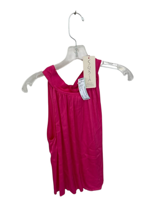 Sofia Size One Size Pink Rayon Sleeveless neck tie Top Pink / One Size