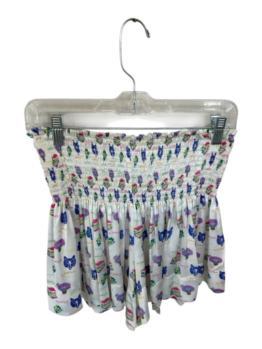 Koch Size S White & Multi Polyester Smocked Book Shorts White & Multi / S