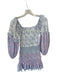 Yvonne & Love Size M Pink & blue Polyester Long Balloon Sleeve Flowers Dress Pink & blue / M