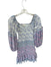 Yvonne & Love Size M Pink & blue Polyester Long Balloon Sleeve Flowers Dress Pink & blue / M