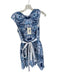 Alexis Size S Blue & White Cotton Sleeveless Embroidered Flowers Side Zip Dress Blue & White / S