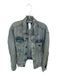 ABLE Size L Med Light Wash Cotton Long Sleeve Distressed Denim Jacket Med Light Wash / L