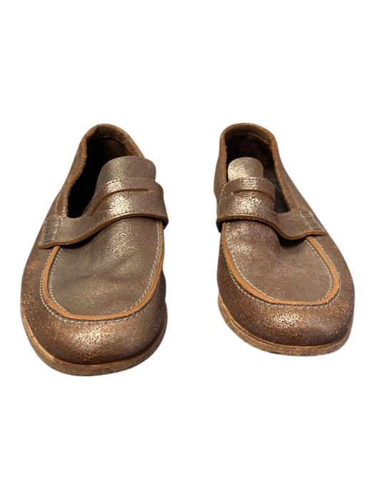 Jimmy Choo Shoe Size 41 Brown Leather Metallic finish Almond Toe Loafer Shoes Brown / 41