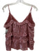 Rebecca Taylor Size S Rose Gold Pink Silk Shimmer Sleeveless Ruffle Top Rose Gold Pink / S
