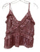 Rebecca Taylor Size S Rose Gold Pink Silk Shimmer Sleeveless Ruffle Top Rose Gold Pink / S