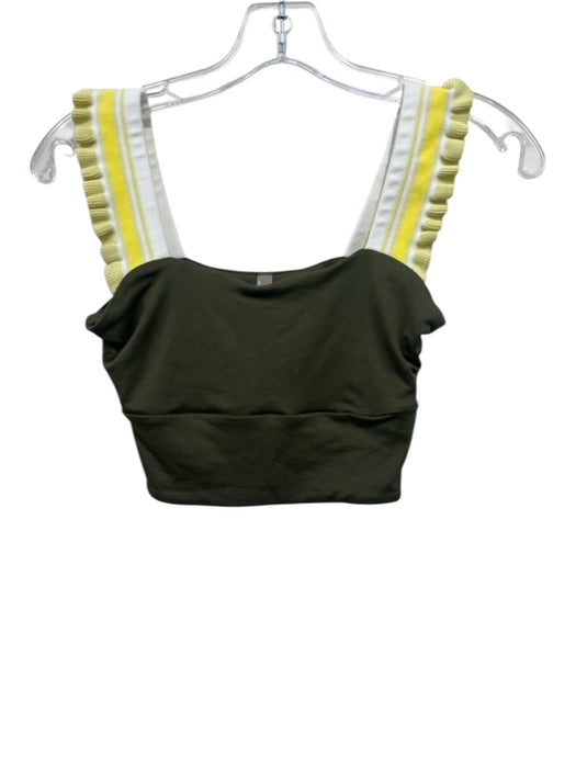 FP Movement Size XS Green & Multi Polyester Sleeveless Cutout Athletic Top Green & Multi / XS
