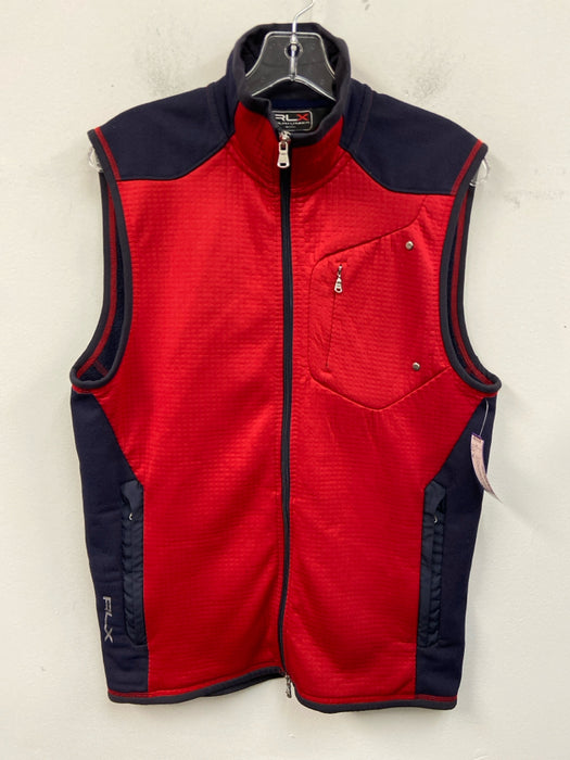 RLX AS IS Size M Red & Navy Synthetic Solid Vest Golf Men's Jacket