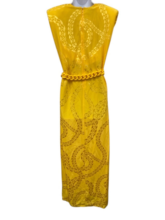 Stella McCartney Size 40 Yellow Viscose & Rayon Sleeveless Jaquard Maxi Dress Yellow / 40