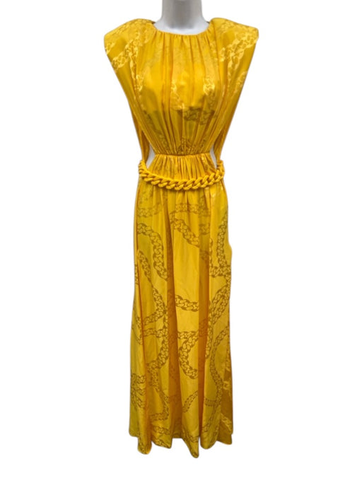 Stella McCartney Size 40 Yellow Viscose & Rayon Sleeveless Jaquard Maxi Dress Yellow / 40