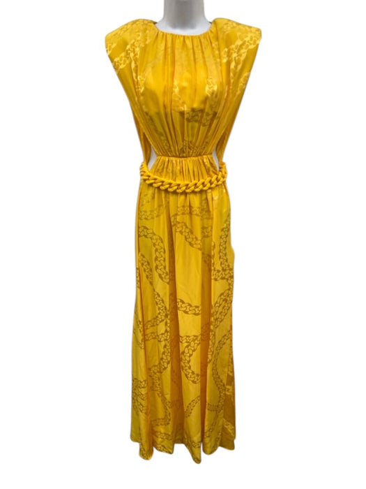 Stella McCartney Size 40 Yellow Viscose & Rayon Sleeveless Jaquard Maxi Dress Yellow / 40