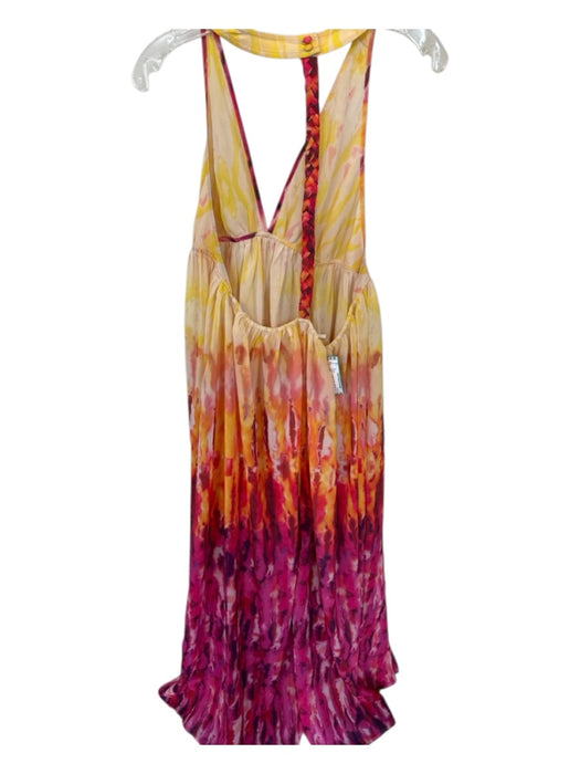 Anthropologie Size S Yellow, Orange & Pink Polyester Tie Dye Maxi Dress Yellow, Orange & Pink / S