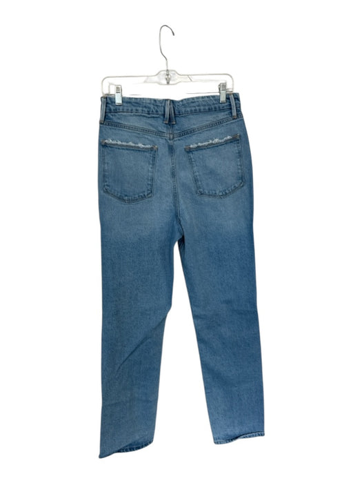 Good American Size 29 Med Light Wash Cotton Blend High Waist Straight Leg Jeans Med Light Wash / 29