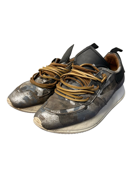 Esse Ut Esse Shoe Size 37 Gray & Silver Leather Suede Camoflage Almond Toe Shoes Gray & Silver / 37