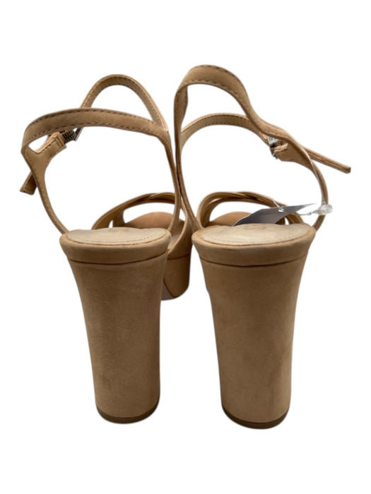 Schutz Shoe Size 8.5 Tan Beige Suede Pump Ankle Buckle Open Toe Strap Pumps Tan Beige / 8.5