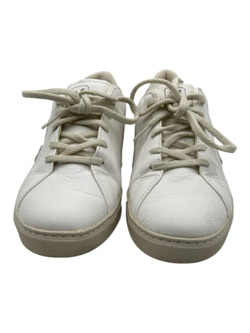 Veja Shoe Size 7 White Leather Lace Up Sneakers White / 7