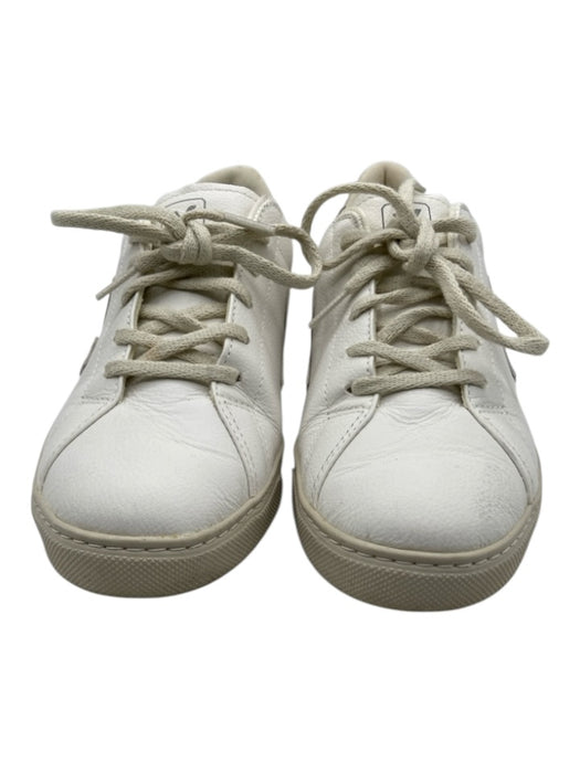 Veja Shoe Size 7 White Leather Lace Up Sneakers White / 7