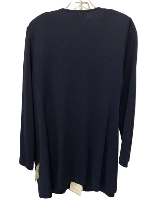 St. John Navy & white Wool Blend Sleeveless Tank Side Zip Jacket Jacket Set