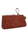 Coach Red & Brown Wool & leather Buckle Fabric Block Wristlet Red & Brown / XS