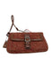 Coach Red & Brown Wool & leather Buckle Fabric Block Wristlet Red & Brown / XS