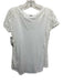 AMS Pure Size 6 White Cotton Blend Perforated Cap Sleeve T Shirt Top White / 6