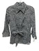 Et Cetera Size 4 White & Black Cotton Blend Long Sleeve Geometric 1/2 Button Top White & Black / 4