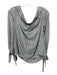 7 For All Mankind Size S White & Gray Rayon Striped Off Shoulder Tie Wrist Top White & Gray / S