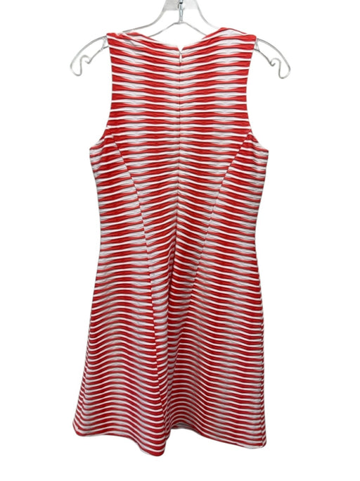 dm Donna Morgan Size 2 White & Orange Polyester Blend Sleeveless Striped Dress White & Orange / 2