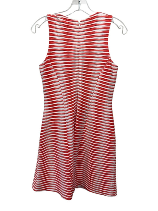 dm Donna Morgan Size 2 White & Orange Polyester Blend Sleeveless Striped Dress White & Orange / 2