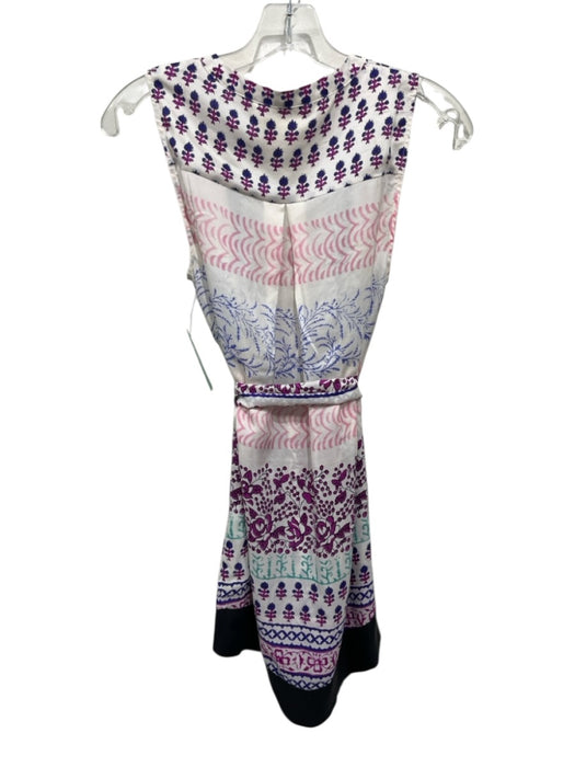 Maeve Size 4 White, Purple & Black Silk Floral Stripe Sleeveless Dress White, Purple & Black / 4