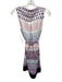 Maeve Size 4 White, Purple & Black Silk Floral Stripe Sleeveless Dress White, Purple & Black / 4