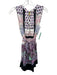 Maeve Size 4 White, Purple & Black Silk Floral Stripe Sleeveless Dress White, Purple & Black / 4