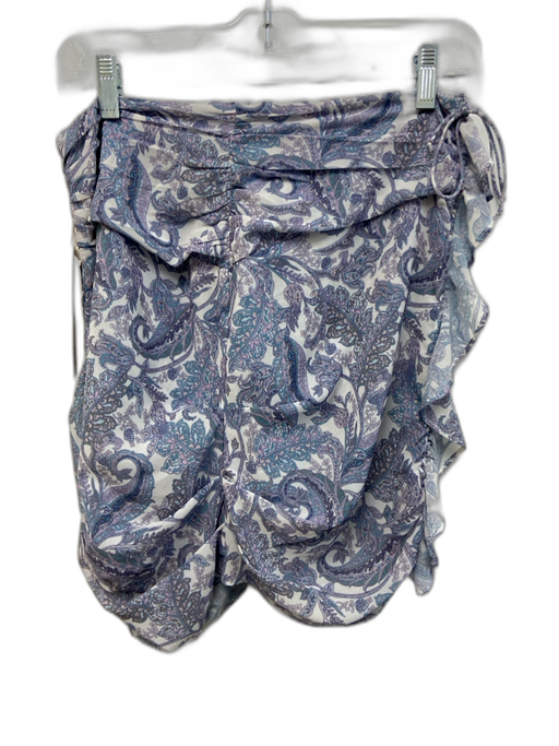 For Love & Lemons Size M Purple, Blue, White Polyester Back Zip Paisley Skirt Purple, Blue, White / M