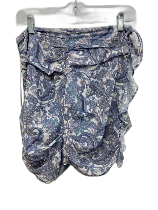 For Love & Lemons Size M Purple, Blue, White Polyester Back Zip Paisley Skirt Purple, Blue, White / M