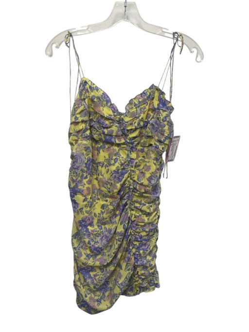 For Love & Lemons Size M Yellow, Purple, Pink Polyester Sleeveless Mini Dress Yellow, Purple, Pink / M