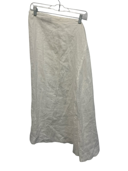 United Colors of Benetton Size 40 Cream White Ramie Tie Detail Paneled Skirt Cream White / 40