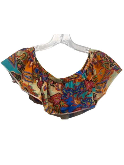 Nicole Miller La Plage Size S Red & Multi Nylon Blend Floral Paisley Swimsuit Red & Multi / S
