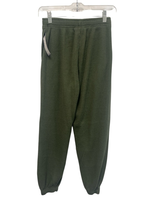 Happy Camp3r Size XS Green & White Cotton Blend Waffle Knit Zip Front Pant Set Green & White / XS